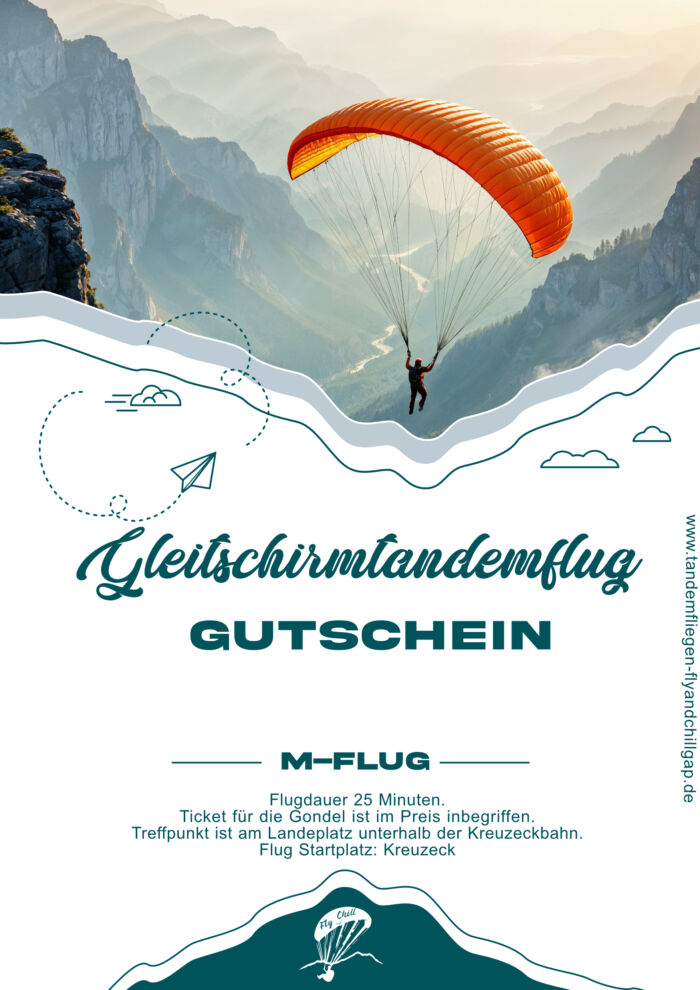 Gutschein Gleitschirmtandemflug M-Flug